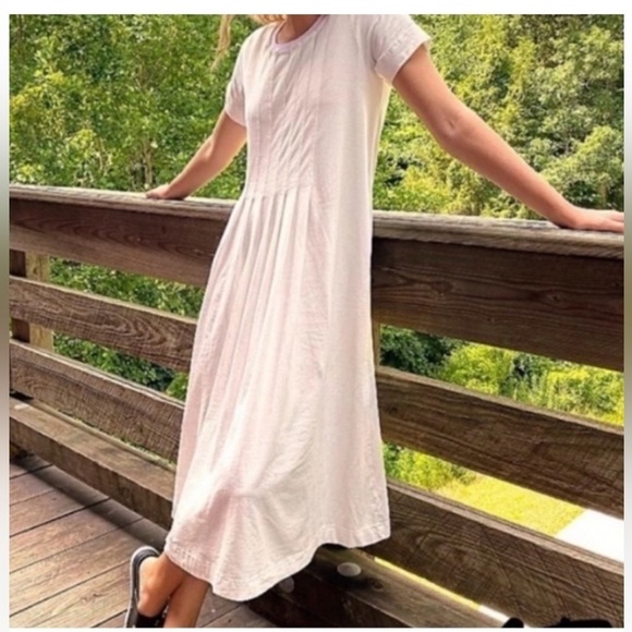 Free People Dresses & Skirts - FREE PEOPLE FP Beach On Repeat White Maxi Tee T- Shirt Dress Size M